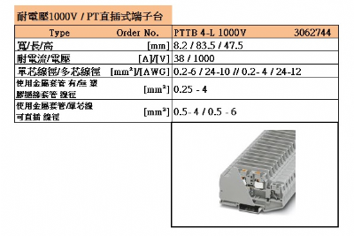 PT系列產品  耐電壓1000V